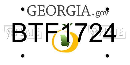 BTF1724 Georgia License Plate