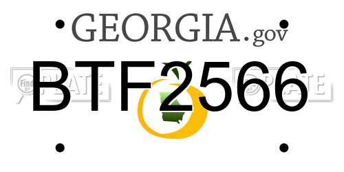 BTF2566 Georgia License Plate