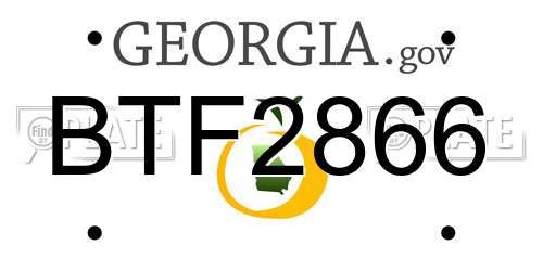 BTF2866 Georgia License Plate