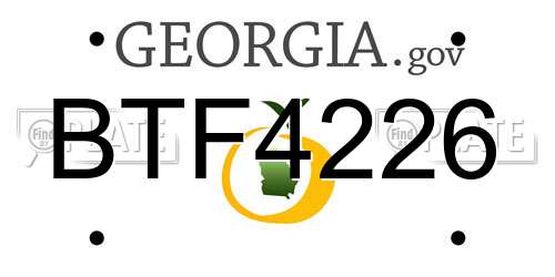 BTF4226 Georgia License Plate