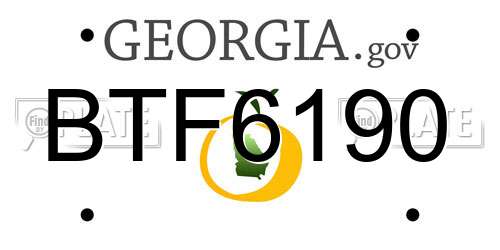 BTF6190 Georgia License Plate