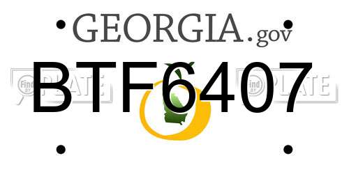 BTF6407 Georgia License Plate