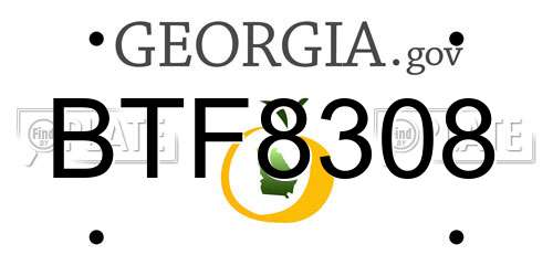 BTF8308 Georgia License Plate