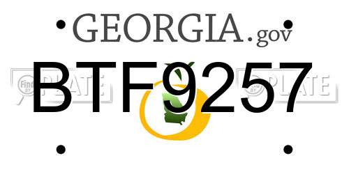 BTF9257 Georgia License Plate