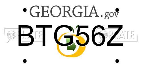 BTG56Z Georgia License Plate