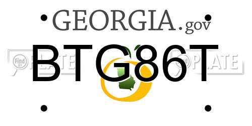 BTG86T Georgia License Plate
