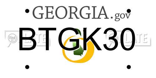BTGK30 Georgia License Plate