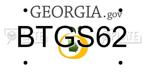 BTGS62 Georgia License Plate
