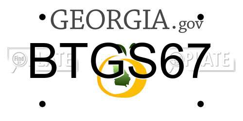 BTGS67 Georgia License Plate