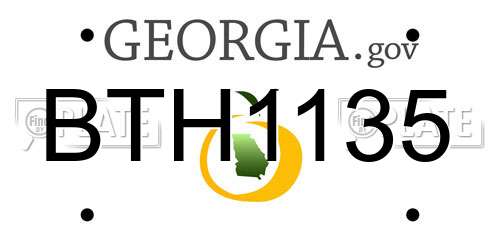 BTH1135 Georgia License Plate