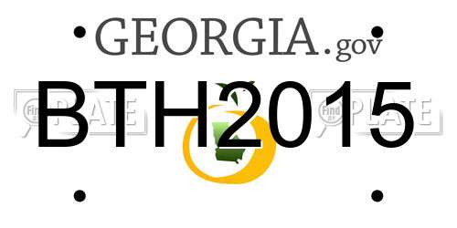 BTH2015 Georgia License Plate