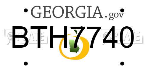 BTH7740 Georgia License Plate