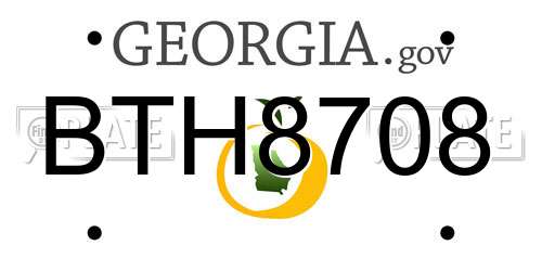 BTH8708 Georgia License Plate