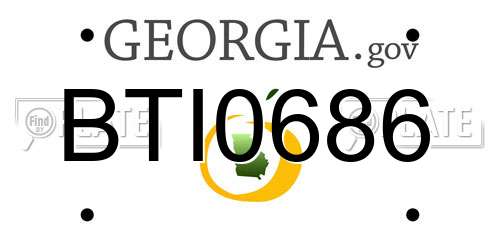 BTI0686 Georgia License Plate