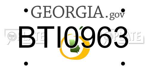 BTI0963 Georgia License Plate