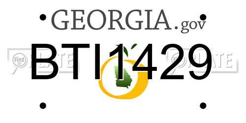 BTI1429 Georgia License Plate