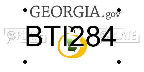 BTI284 Georgia License Plate