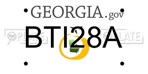 BTI28A Georgia License Plate
