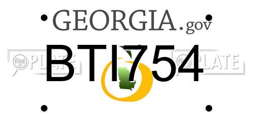BTI754 Georgia License Plate