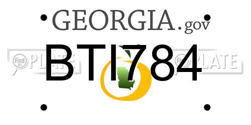 BTI784 Georgia License Plate