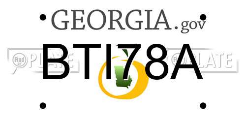 BTI78A Georgia License Plate