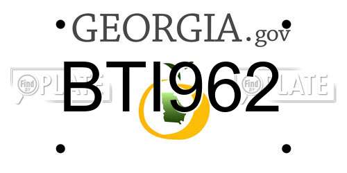 BTI962 Georgia License Plate