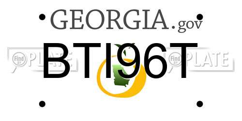 BTI96T Georgia License Plate