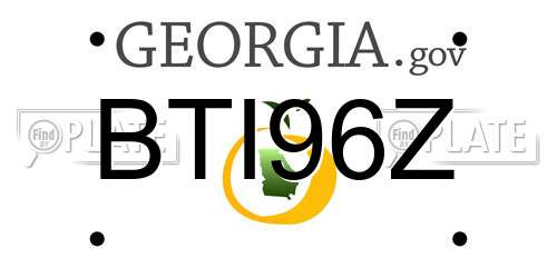 BTI96Z Georgia License Plate