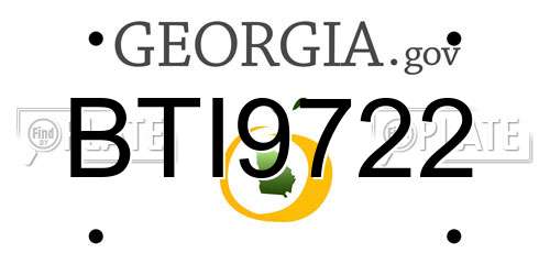 BTI9722 Georgia License Plate