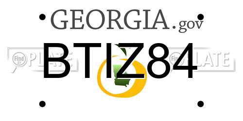 BTIZ84 Georgia License Plate