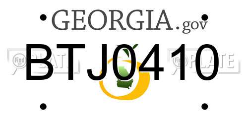 BTJ0410 Georgia License Plate