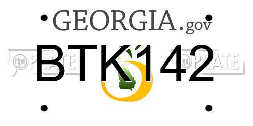 BTK142 Georgia License Plate