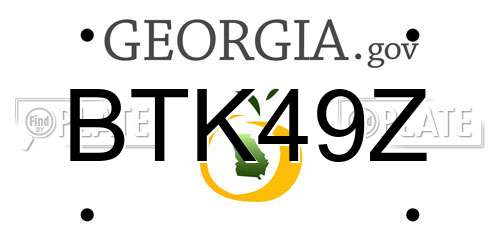 BTK49Z Georgia License Plate
