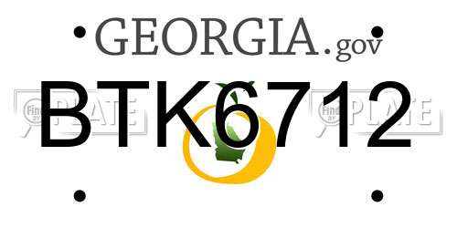 BTK6712 Georgia License Plate