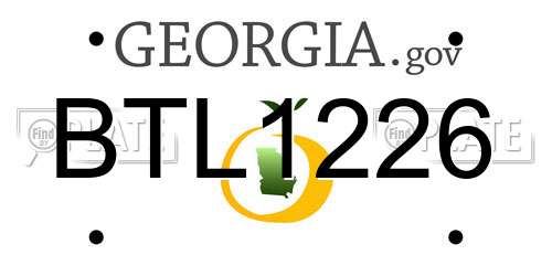BTL1226 Georgia License Plate