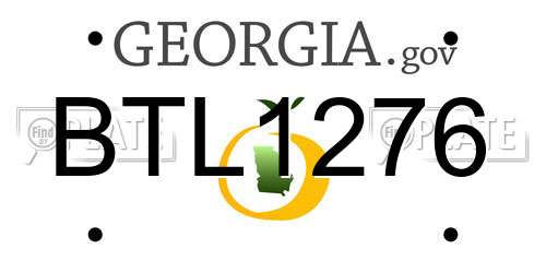 BTL1276 Georgia License Plate