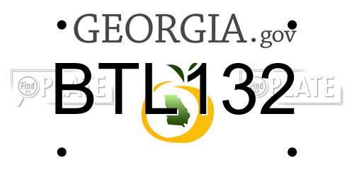 BTL132 Georgia License Plate