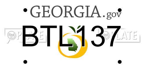 BTL137 Georgia License Plate