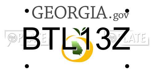 BTL13Z Georgia License Plate