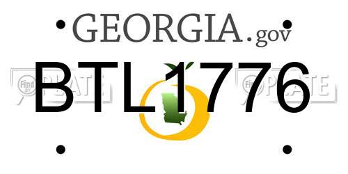 BTL1776 Georgia License Plate