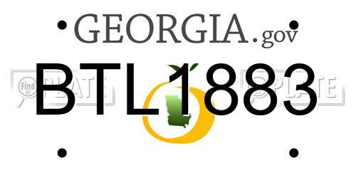 BTL1883 Georgia License Plate