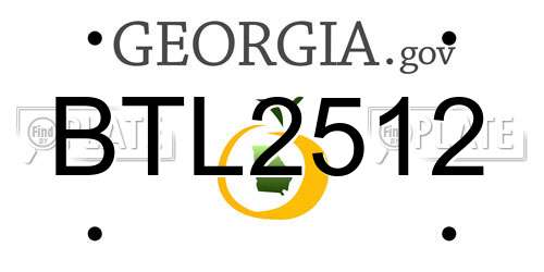 BTL2512 Georgia License Plate
