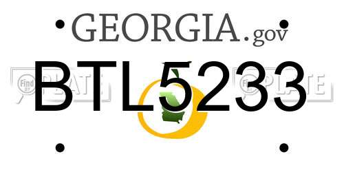 BTL5233 Georgia License Plate