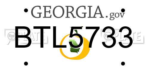 BTL5733 Georgia License Plate
