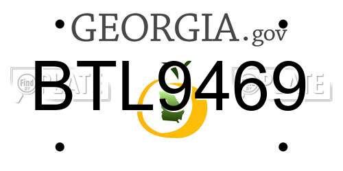 BTL9469 Georgia License Plate