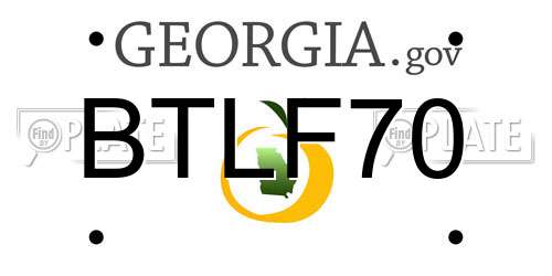 BTLF70 Georgia License Plate