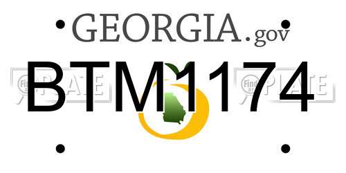 BTM1174 Georgia License Plate