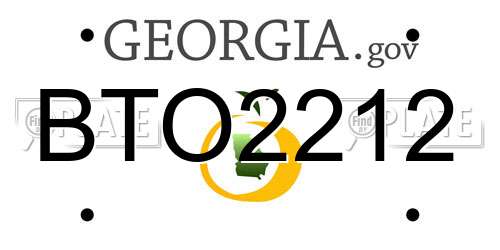 BTO2212 Georgia License Plate