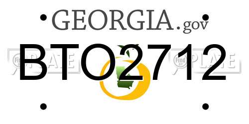 BTO2712 Georgia License Plate