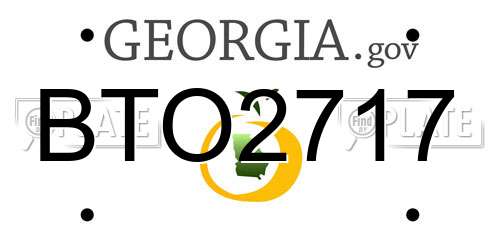 BTO2717 Georgia License Plate